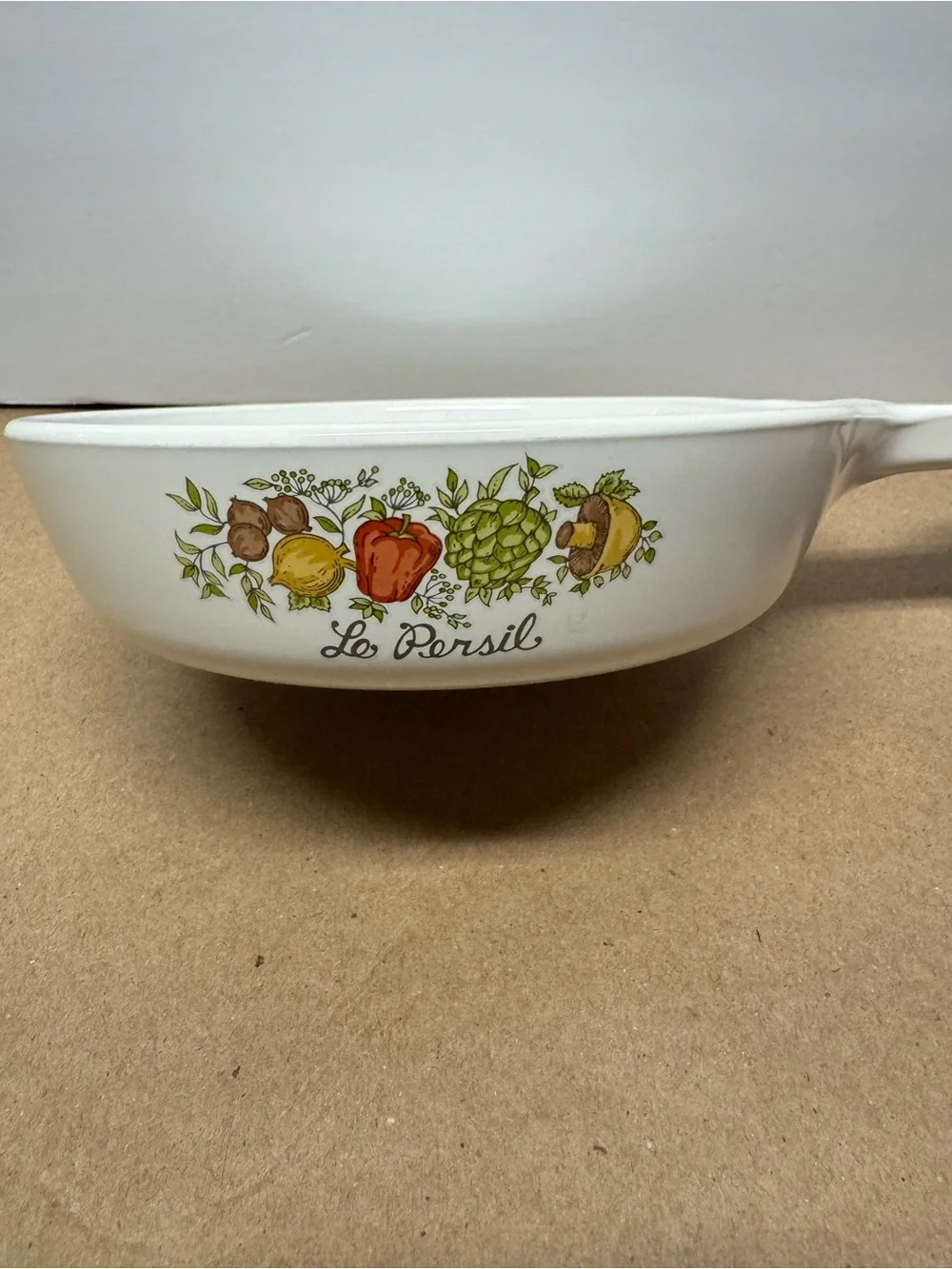 Corningware White Le Persil Ceramic Serving Dish with Vegetable Design